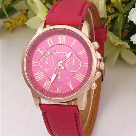 Geneva Accessories - Geneva quartz watch- red
